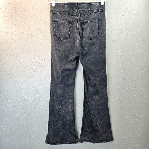 Mustard Seed Flare Jeans High Waisted Acid Wash Pull On Stretchy Pant Size Large - Picture 5 of 11